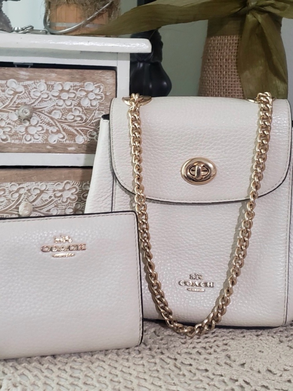 Coach Mini Leather Convertible Backpack Purse & Wallet